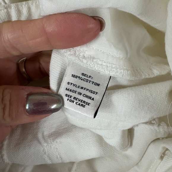 FREE MARKET WHITE DENIM SAILOR PANTS SUPER WIDE LEGS SILVER BUTTONS M - Picture 7 of 9